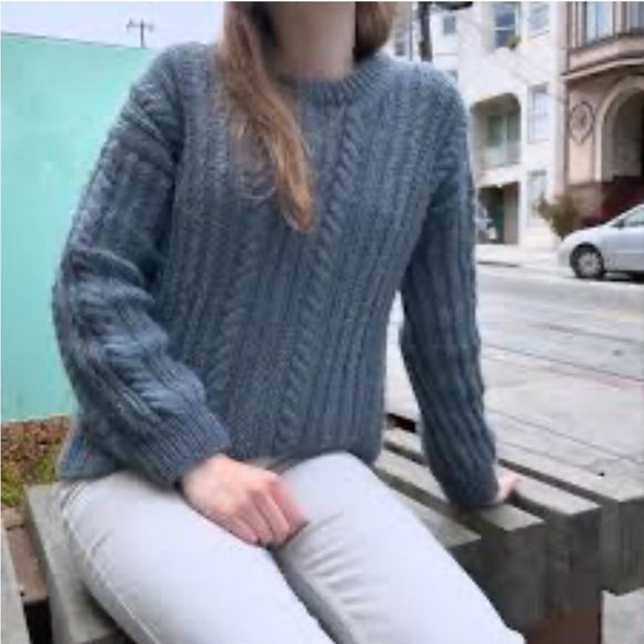 Joe Fresh Sweaters - Joe Fresh Acrylic/wool grey long sleeve cable knit warm sweater women's size M